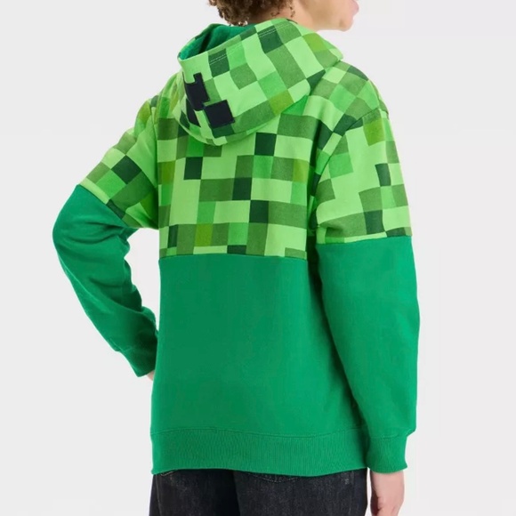 Minecraft Creeper Character Kids Full-Zip Hoodie (L) - Picture 2 of 16
